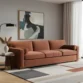 brick red 3 seater sofa in modern room