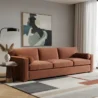 brick red 3 seater sofa in modern room