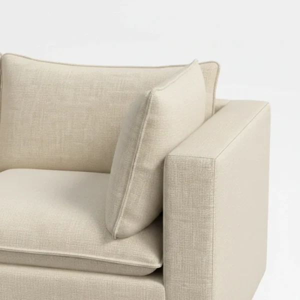 Vero Curve Modular sofa - Beige (3)- armrest close view of modular sofa