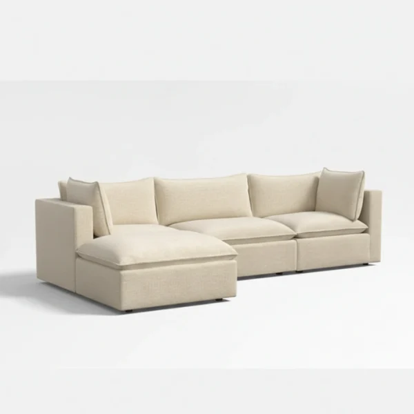 Vero Curve Modular sofa - Beige (3) angled view of white modular sofa