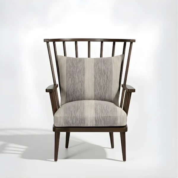 Windsor Nest Solid Wood Chair (3) front view of wooden frame chair
