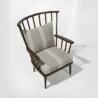 upper angled view of chair showing high quality fabric cushions