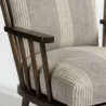 armrest close view showing wooden arm and premium fabric cushion