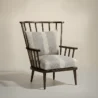 wooden solid wood chair in studio background