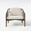 front view of wooden armchair
