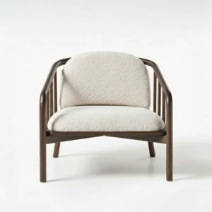 front view of wooden armchair