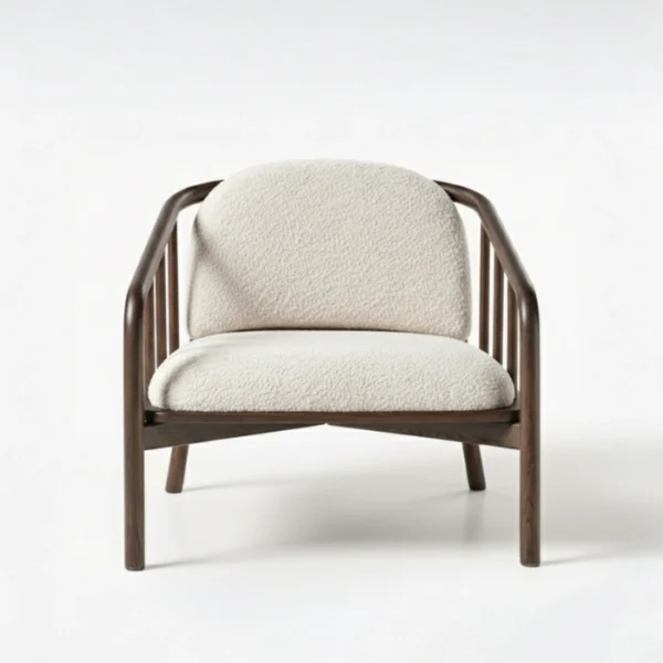 WoodLuxe Armchair (3) front view of wooden armchair