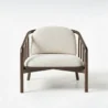 front view of wooden armchair