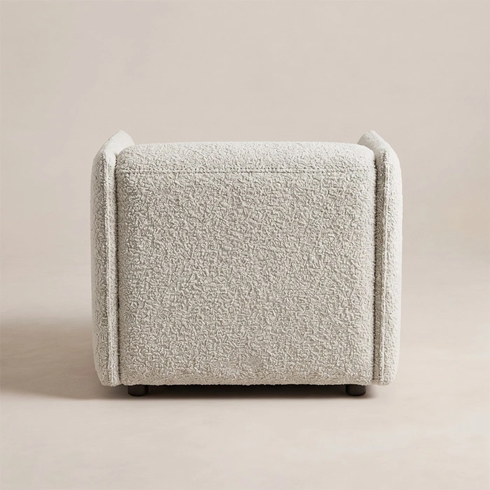 aircush-deep-seat-armchair-off-white-back-view. Back view of the AirCush armchair with fully upholstered off-white exterior