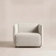 Front view of AirCush deep-seat armchair in textured off-white upholstery