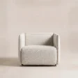 Front view of AirCush deep-seat armchair in textured off-white upholstery