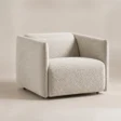 AirCush deep-seat armchair in off-white upholstery shown from a three-quarter angle