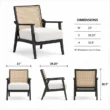 Cane Sculpt Armchair dimensions showing 23 inch width, 28.25 inch depth and 30.5 inch height