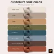 CreamCove curved armchair colour options including Warm Ivory, Taupe, Camel, Olive Green, Deep Teal, Dusty Blue, Chocolate Brown and Terracotta