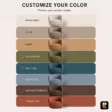 CreamCove curved armchair colour options including Warm Ivory, Taupe, Camel, Olive Green, Deep Teal, Dusty Blue, Chocolate Brown and Terracotta