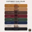 Fiora Mid-Century Armchair colour options including cognac, camel, chocolate brown, burgundy, green, navy, ivory and black
