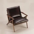 Elevated view of Fiora Mid-Century Armchair in dark brown upholstery