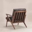 Rear view of Fiora Mid-Century Armchair showing exposed wooden back frame