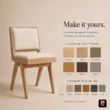 Noble dining chair customization options for wood finishes and upholstery colours