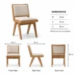 Noble dining chair dimensions showing 46 cm width, 56 cm depth and 85 cm height