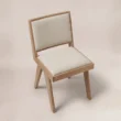 Elevated view of the Noble chair showing its cushioned seat and upholstered back