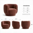 UmberHush Armchair dimensions showing 34.3 inch width, 35.9 inch depth and 28 inch height