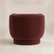 Rear view of UmberHush Armchair in umber upholstery