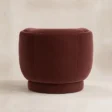Rear view of UmberHush Armchair in umber upholstery