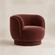 UmberHush Armchair in umber upholstery, angled front view