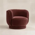 UmberHush Armchair in umber upholstery, front view