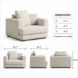 Velora Soft Armchair dimensions showing 43.3 inch width, 39.3 inch depth and 31.5 inch height