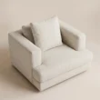 Elevated view of Velora Soft Armchair with wide seat and loose back cushions