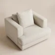 Elevated view of Velora Soft Armchair with wide seat and loose back cushions