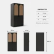 2-door wardrobe dimensions: 100 cm wide, 62 cm deep and 200 cm high