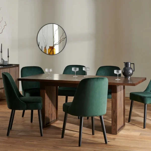 BerylBase Dining set 6 seater dining set with green chair in modern dining room