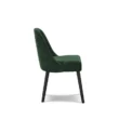 side profile view of green upholstered chair