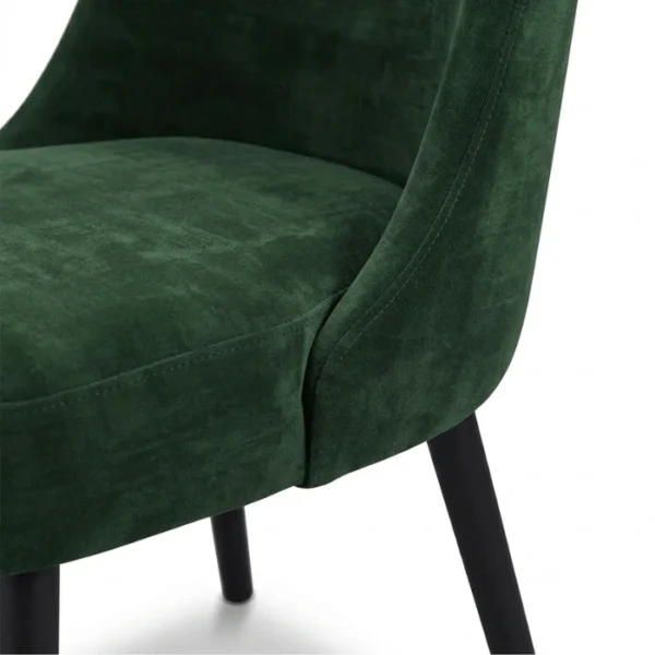 BerylBase Dining set - Chair (3) close view of chair showing green velvet upholstery