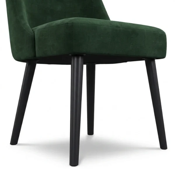 BerylBase Dining set - Chair (4) close view showing black metal legs of chair