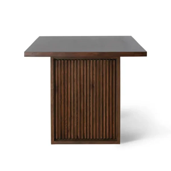BerylBase Dining set - Table (3) side profile view showing flutted pannel of table