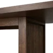 close view showing flutted leg under table top