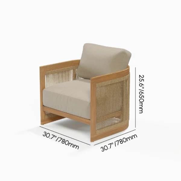 Meridian Outdoor Sofa Set - 1 Seater (5) Meridian outdoor armchair dimensions 30.7 inch width and depth, 25.6 inch height