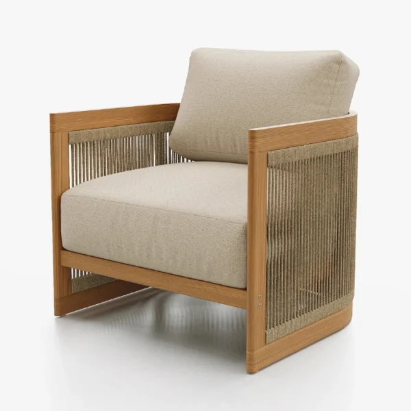 Meridian Outdoor Sofa Set - 1 Seater Meridian outdoor armchair dimensions 30.7 inch width and depth, 25.6 inch height