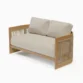 Meridian outdoor 2 seater sofa with two back cushions and teak frame