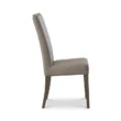 side profile view of beige leather chair