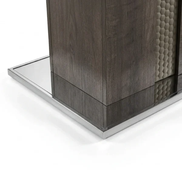 Obsid Dining set - Table (7) close view of mirror gloss table base