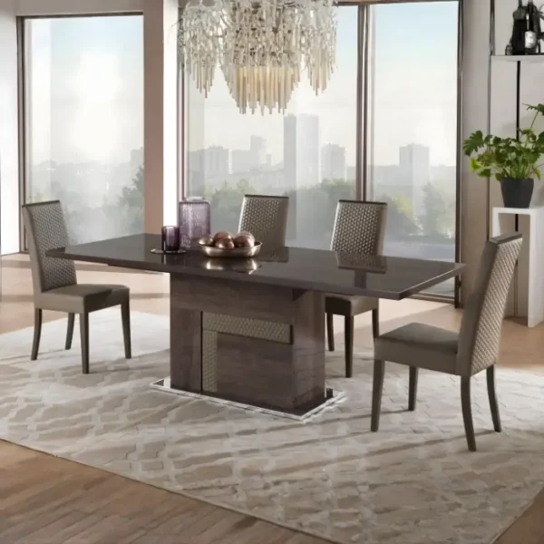 Obsid Dining set_ brown 6 seater dining set with beige chiars in modern room