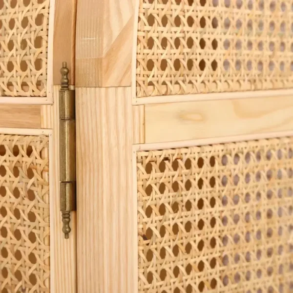 Rattanix Wardrobe (3)_ Close up of Rattanix wardrobe rattan weave and ash wood frame detail on door panel