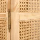 Close up of Rattanix wardrobe rattan weave and ash wood frame detail on door panel