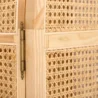 Close up of Rattanix wardrobe rattan weave and ash wood frame detail on door panel