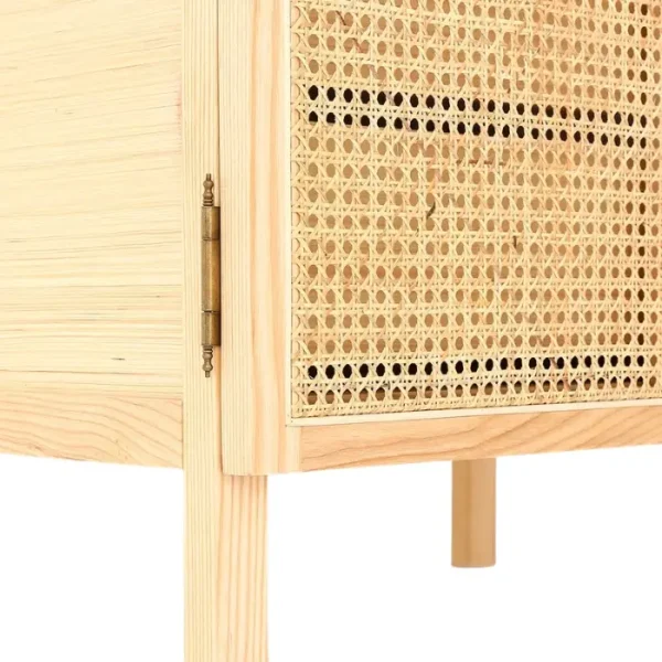 Rattanix Wardrobe (6)_ Close up of Rattanix wardrobe rattan weave and ash wood frame detail on door panel